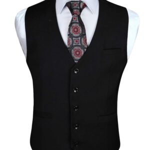 Enlision Males’s Stable Shade Waistcoat – Formal Gown Vest for Fits or Tuxedos