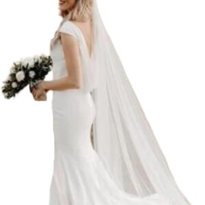 HEREAD 118″ Lengthy Cathedral Marriage ceremony Veil for Brides – Tulle Hair Accent with Comb and Charming Edge