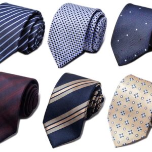 Males’s Woven Jacquard Necktie Set – 6 Items